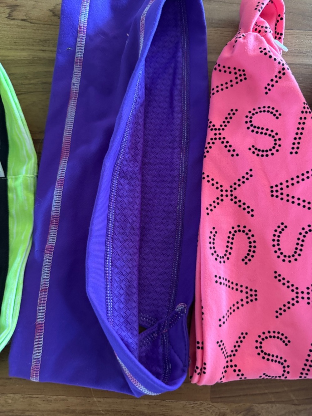 Victoria Secret VSX Neon Green, White, Purple & Pink Workout Headband Set - 7 - Picture 10 of 10